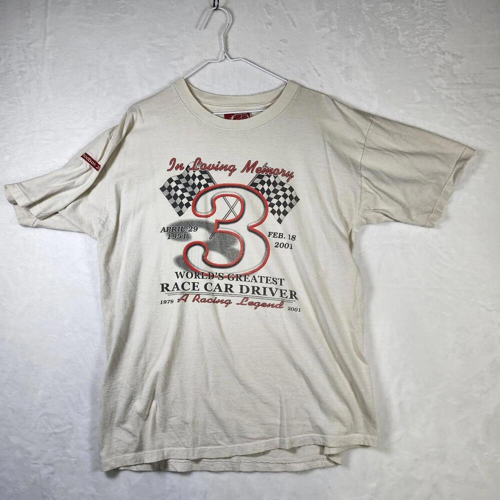 Vtg Dale Earnhardt‎ Memorial Tee XL Reebok Racing NASCAR #3 Tribute Made USA